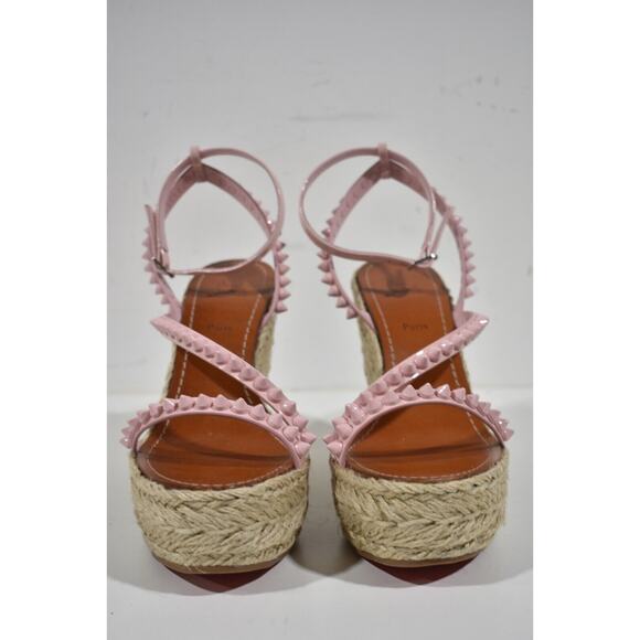 Christian Louboutin Mafaldina Zeppa 120 Rosy Pink Platform Wedge Sandal Heel 40 - Picture 6 of 12